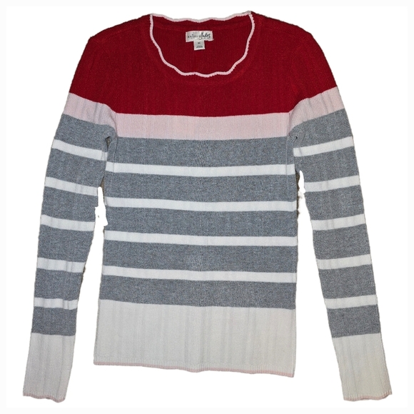 🆕Maison Jules Womens Colorblock Pullover Sweater, Grey, Extra Small - NEW - Picture 1 of 7